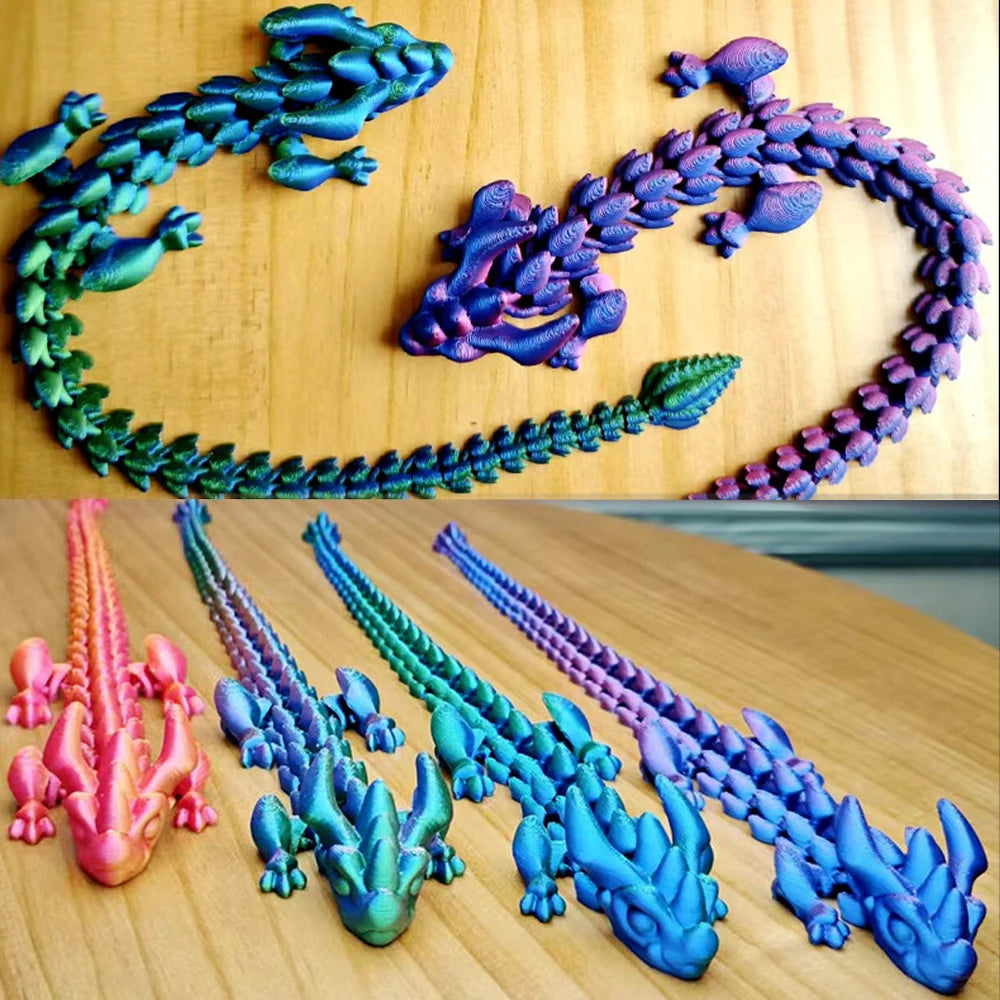 3D Printed Model Toys Dragon Multi-joint Ornament Kids Toys Realistic Animal Figures Decorations Relieving Desktop Boys Gifts