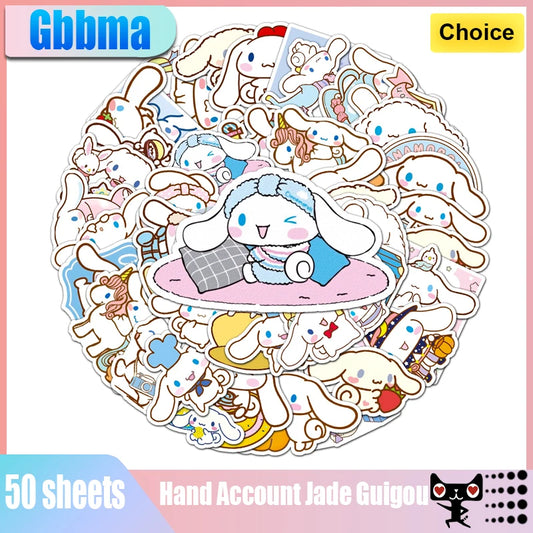 50/100PCS Funny Cinnamoroll Stickers Cartoon Cute Kids Toy Decals PVC DIY Luggage Stationary Wall Car Travel Sticker Wholesale